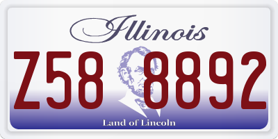 IL license plate Z588892
