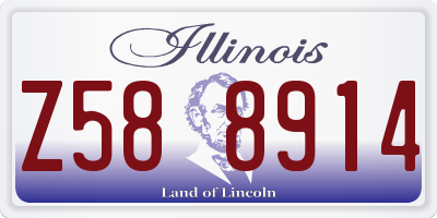 IL license plate Z588914
