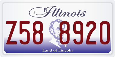 IL license plate Z588920