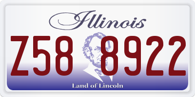 IL license plate Z588922