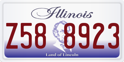 IL license plate Z588923