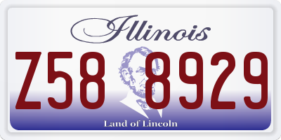 IL license plate Z588929