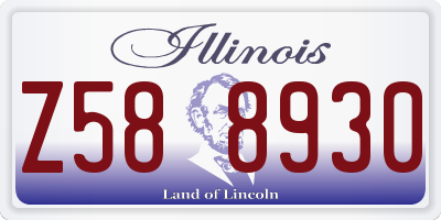 IL license plate Z588930