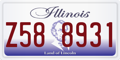 IL license plate Z588931