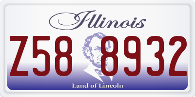 IL license plate Z588932