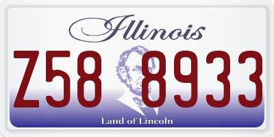 IL license plate Z588933
