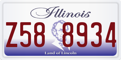 IL license plate Z588934