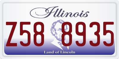 IL license plate Z588935