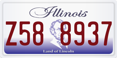 IL license plate Z588937