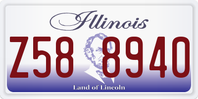 IL license plate Z588940
