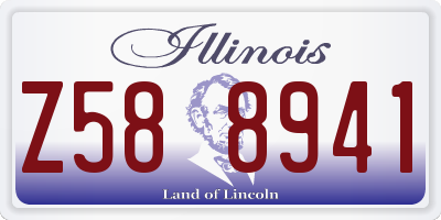 IL license plate Z588941