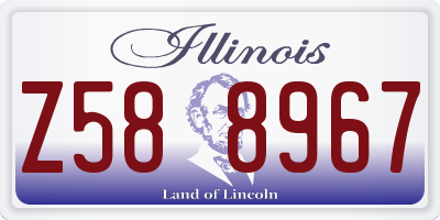 IL license plate Z588967
