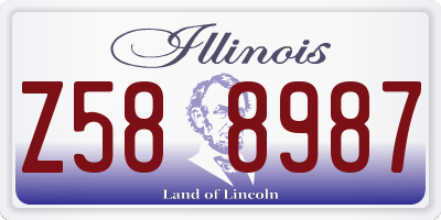 IL license plate Z588987