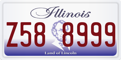 IL license plate Z588999