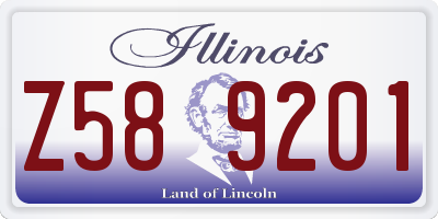IL license plate Z589201