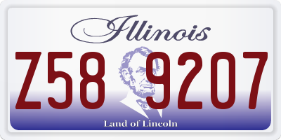 IL license plate Z589207