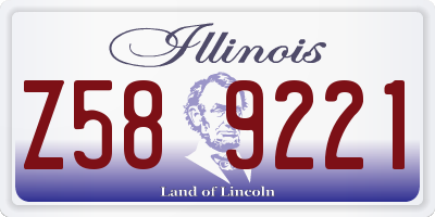 IL license plate Z589221