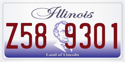 IL license plate Z589301