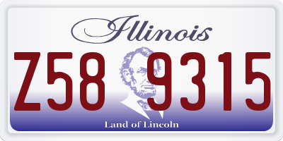 IL license plate Z589315
