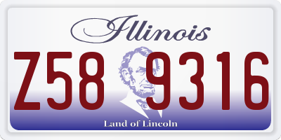 IL license plate Z589316