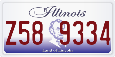 IL license plate Z589334