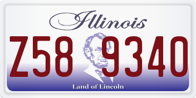 IL license plate Z589340
