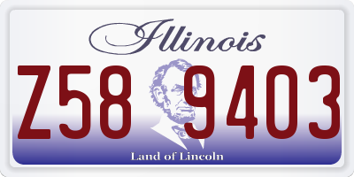 IL license plate Z589403