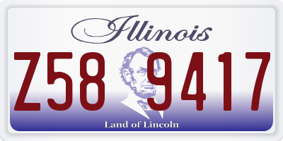 IL license plate Z589417