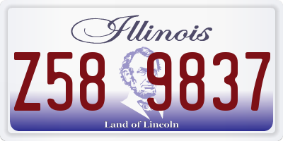IL license plate Z589837