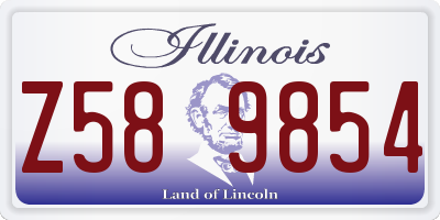 IL license plate Z589854
