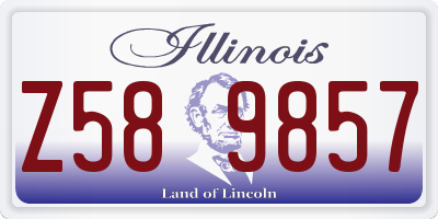IL license plate Z589857
