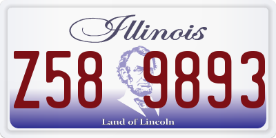 IL license plate Z589893