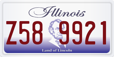 IL license plate Z589921