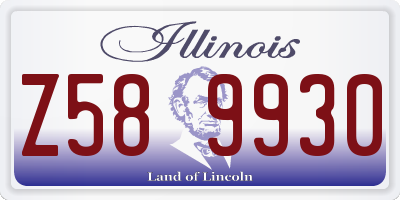 IL license plate Z589930