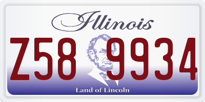 IL license plate Z589934