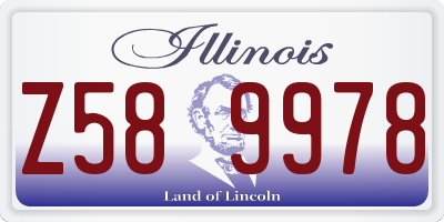 IL license plate Z589978