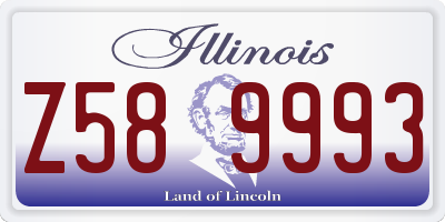 IL license plate Z589993