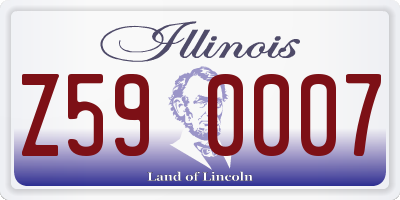 IL license plate Z590007