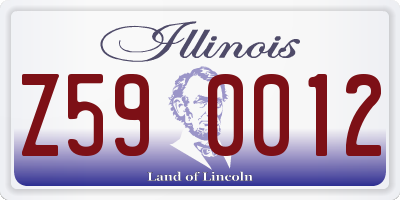IL license plate Z590012