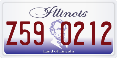 IL license plate Z590212