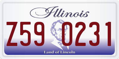 IL license plate Z590231