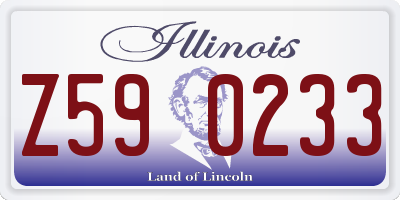 IL license plate Z590233
