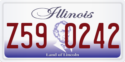 IL license plate Z590242
