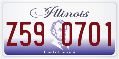 IL license plate Z590701