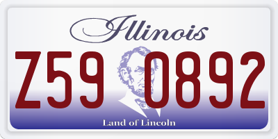 IL license plate Z590892