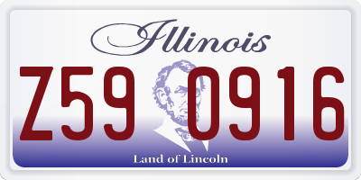 IL license plate Z590916