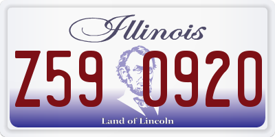 IL license plate Z590920