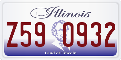 IL license plate Z590932
