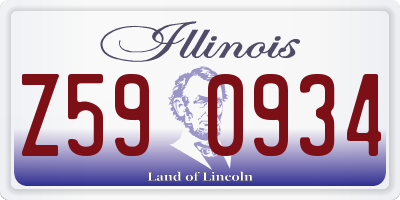 IL license plate Z590934