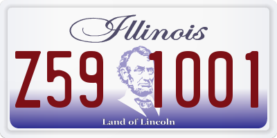 IL license plate Z591001